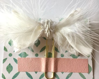 Planner Clips Lace and Feathers