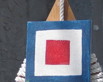 Signal Flag "W" nautical print