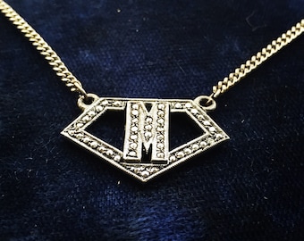 Vintage Initial M Necklace