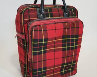 Vintage Thermos Scottish Tartan Plaid Picnic Set with 2 Thermoses and large Box