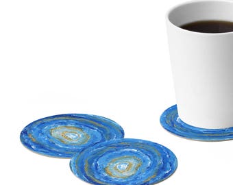 Agate Coasters, Set of 6, blue coasters, agate coaster, paper coasters, paper coaster, blue coaster, blue agate