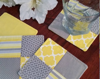 Fabric Coasters, Set of 4 Coasters, Stemware Coasters, Wine Glass Coasters, Criss Cross Coasters, Slipper Coasters, Stem Glass Coasters