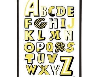 Beano Alphabet A to Z Pop Art with the full alphabet of letters from 80 years of Beano comics