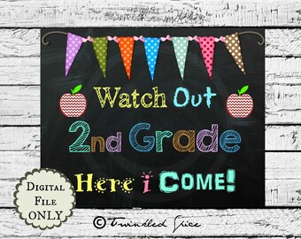 classe 2, retour à l'école Chalkboard affiche