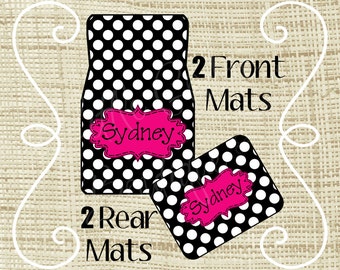 Personalized Car Mats, Car Mats, Custom Car Mat, Monogram Car Mat, New Driver Gift, Car Floor Mats, Car Accessories, Sweet 16 Gift, Dots