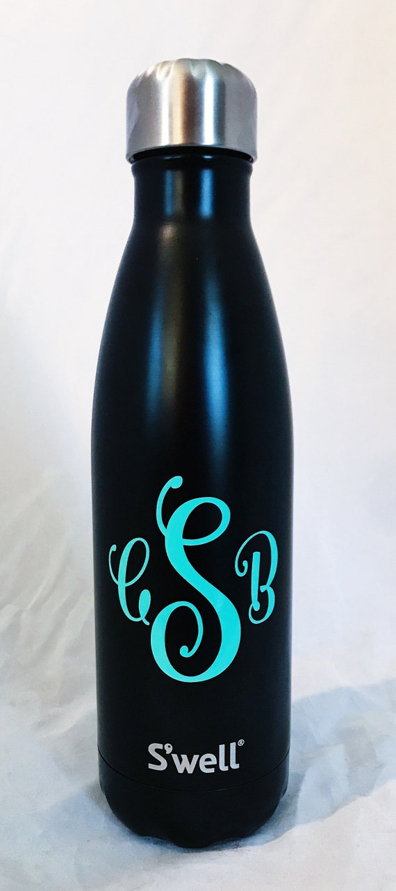 S'well Water Bottle with Monogram Personalized Name or Custom (Stone, Resort, Wood, Satin, Glitter, Shimmer Collections)