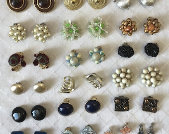 Clip On Earrings,Vintage,Destash