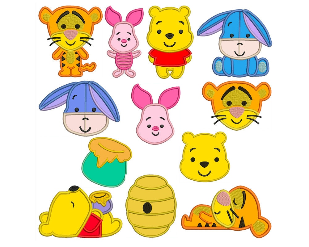 WINNIE THE POOH Machine Applique Embroidery Patterns