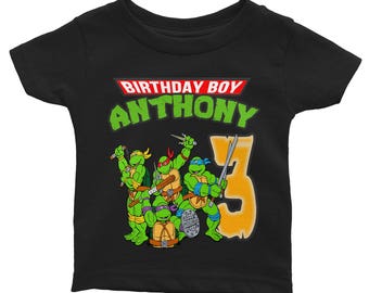 Teenage Mutant Ninja Turtles TMNT Personalized Custom Birthday Bday Kid Shirt