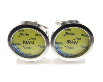 Iran Map Pendant Cufflinks
