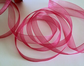 5/8" Organza Ribbon - Hot Pink - 50 yard Spool