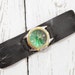 Vintage Russian Soviet WRIST WATCH Fake Leather watchband (wristlet) green DIAL