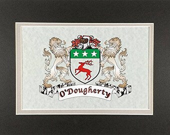 O'Dougherty Irish Coat of Arms Print - Frameable 9" x 12"