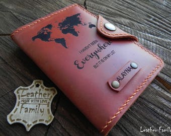 Leather Passport Cover/ Travel Passport holder/Personalized Passport Case/Adventure Gift/Passport Wallet