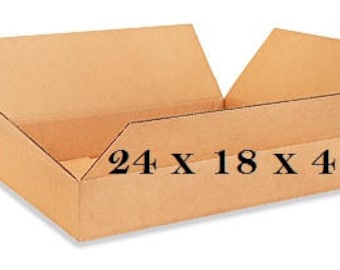 20 - Cardboard Boxes 24x18x4 - Long Corrugated Boxes are Good for Storage, Shipping, Moving, Packing - Wholesale Prices - FREE SHIPPING!