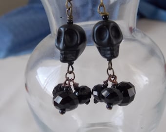 Skull Earring Black Skull Earrings E57