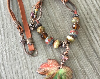 Autumn's Turning Leaf Necklace