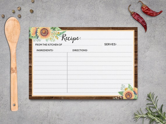 recipe cards 5x7