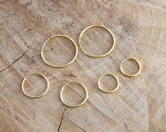 Gold Hoop Earrings | Minimalist Sterling Silver Hoops | Gold 15 mm 20 mm 30 mm Hoops | Hoop Earrings | 18k Gold Hoops