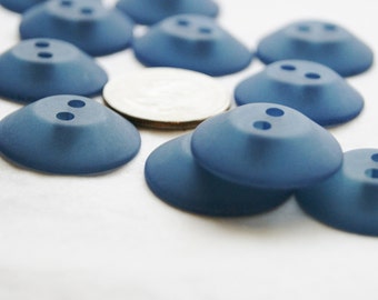 16 Blue Buttons, Thick, Domed Blue Buttons, Sewing, Crafting ,Jewelry , Collect (W 29)