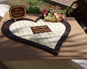 Small Personalized sign for Wedding Guest Book Alternative Tree Guest Book Puzzle, Rustic Wedding Guestbook, Gift for Couple guestbook puzzl