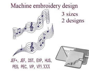 Machine embroidery designs music notes. treble clef embroidery designs. Embroidery Design music . File Instant Download.