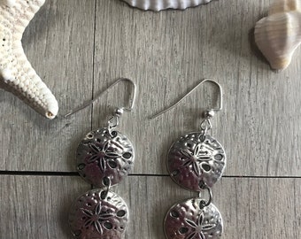 Sand dollar dangle earrings