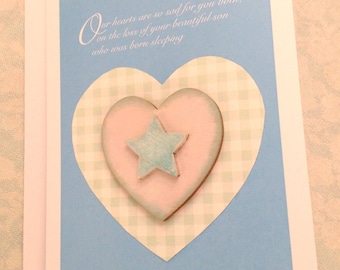 Beautiful Son born sleeping - sympathy card, bereavement card, baby boy sympathy card, baby boy bereavement card, condolence card