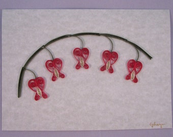 Bleeding Heart Quilled Card