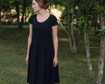Womens Cotton Jersey Knit Dress Made in the USA - Made to Order - Edinburg