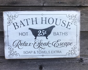 bathroom decor, wood signs, bathroom signs, primitive rustic bathroom signs, farmhouse decor, farmhouse bathroom signs, hand painted signs