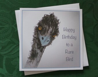 Bird Funny Birthday Greeting Card / Wildlife Greeting Card / Cute Bird Card / Artistic Watercolour Prints Greeting Cards / by Clare