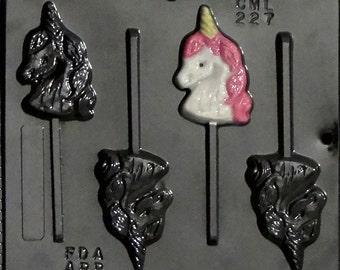 Unicorn Head Lollipop Chocolate Candy Mold 227