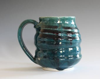 Coffee Mug Pottery, 13 oz, unique coffee mug, handmade ceramic cup, hand thrown mug, stoneware mug, pottery mug, ceramics and pottery