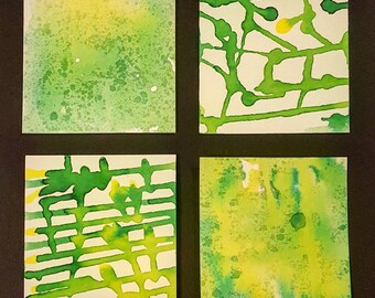 Watercolor Painting: Two Tone Mini Squares