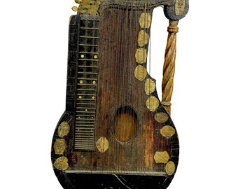 folk art zither made of matchsticks by a wayfarer