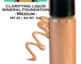Natural Liquid Mineral Foundation in MEDIUM NaturalAcne Safe Makeup Non-Comedogenic Vegan Mineral Makeup