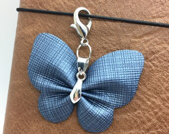 Leather Butterfly Planner Charm Traveler Notebook Charm Lobster Charm Planner Charm Jornal Clip