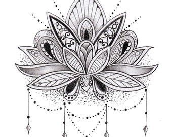 Tatouage temporaire Fleur de Lotus