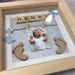 Personalised new baby frame pink or blue with scrabble letter name