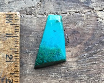 Turquoise and green gem silica chrysocolla freeform cabochon 7.60ct