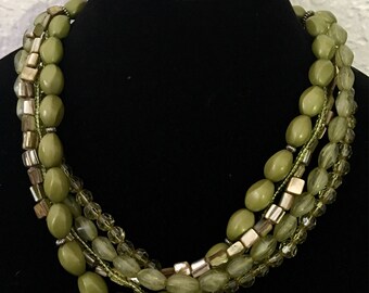 Green muti strand necklace