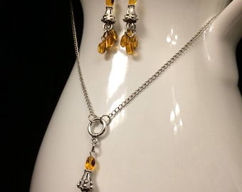 Honey Drop Earrings and Pendant