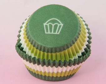 Green Swirl Cupcake Liners, 2'' Standard Size , Baking Cups
