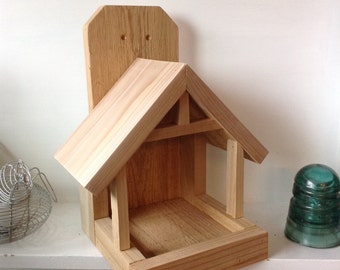 Pine Wood Bird House - Mothers Day - Robin Nest Box - Garden Decor - Pine Wood Nest Box - Primitive Birdhouse - Robin Bird House Nest Box