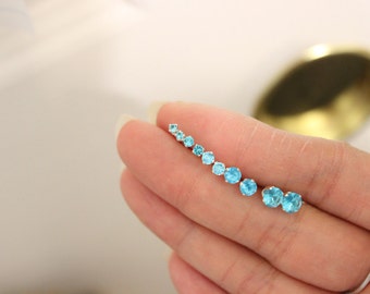 Blue Stud Earrings, December birthstone, tiny stud earrings, birthstone stud earrings, teeny tiny studs, bridesmaid gift, baby earrings