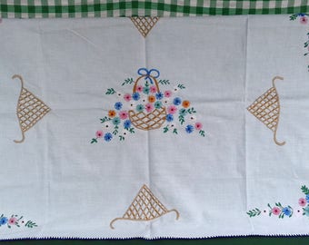 Vintage Hand-Embroidered Tapestry