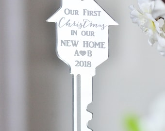 Our first Christmas in our new home ornament- key ornament- gift under 20- Our first Christmas- realtor gift