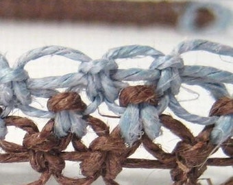 Split Blue and Brown Hemp Necklace