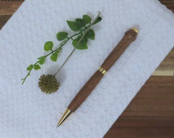 Ball Point Pen - Hand Turned Wood - Mesquite - Black Ink Cartridge